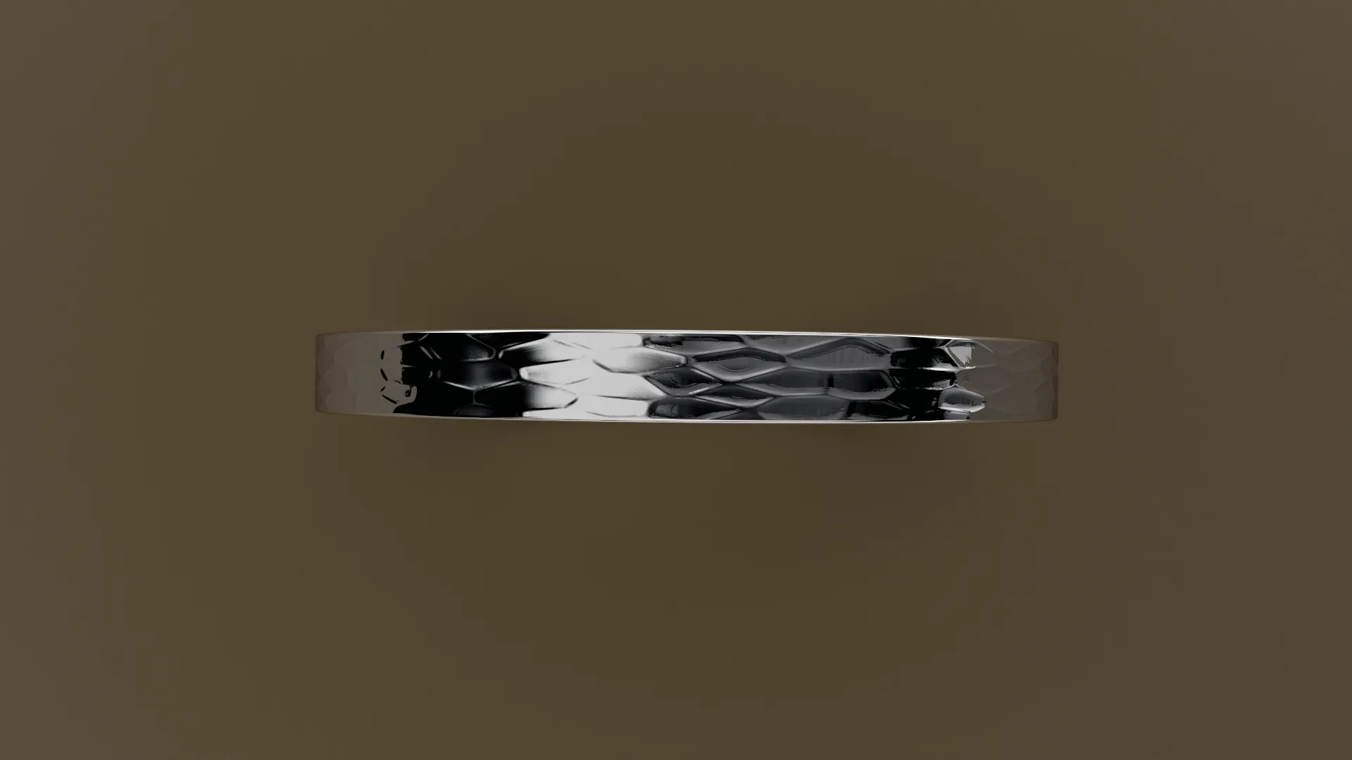 Hammered White Gold 2mm Flat Wedding Band