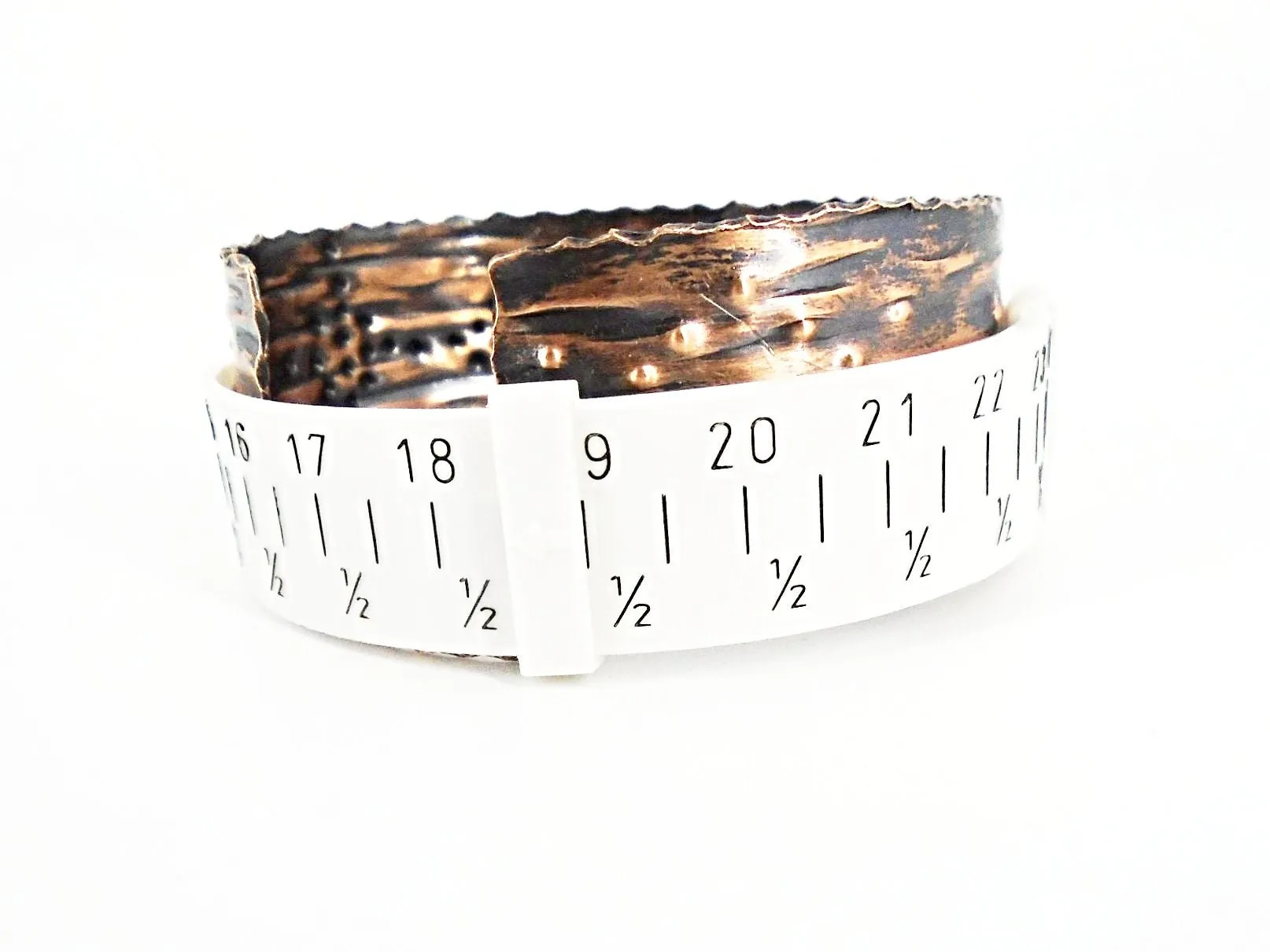 Handmade Adjustable Copper Cuff Bracelet with Stamped Design & Vintage Tarnish