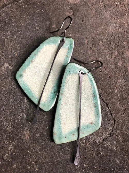 Handmade Hypoallergenic Lightweight Ceramic Statement Earrings - Long,