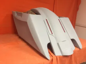 Harley Davidson 2014 - 2023  5" Fifty Five Extended Stretched Saddlebag Fender Kit Dual Cut Outs No Lids