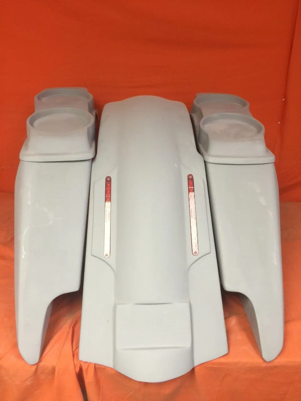 Harley Davidson 5" Fifty Five Extended Stretched Saddlebag LED Fender Kit - Dual Cut Outs   Dual 6 x 9 Speaker Lids