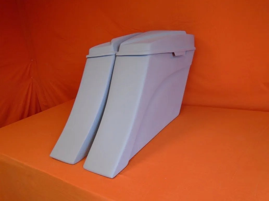Harley Davidson 6" Extended Stretched Out & Down Saddlebags - 2014 - 2018  Model Style   6.5" Speaker lids - No Cut Outs