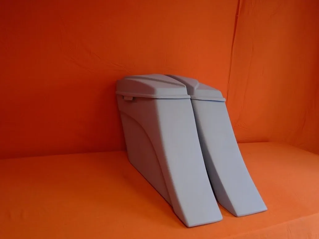 Harley Davidson 6" Extended Stretched Out & Down Saddlebags - 2014 - 2018  Model Style   6.5" Speaker lids - No Cut Outs