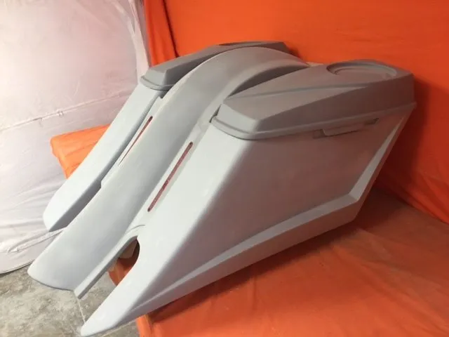 Harley Davidson 6" Trendsetter Extended Saddlebag LED Fender Kit - Right Side Cut Out   6 x 9 Speaker Lids / 2014 - 2018