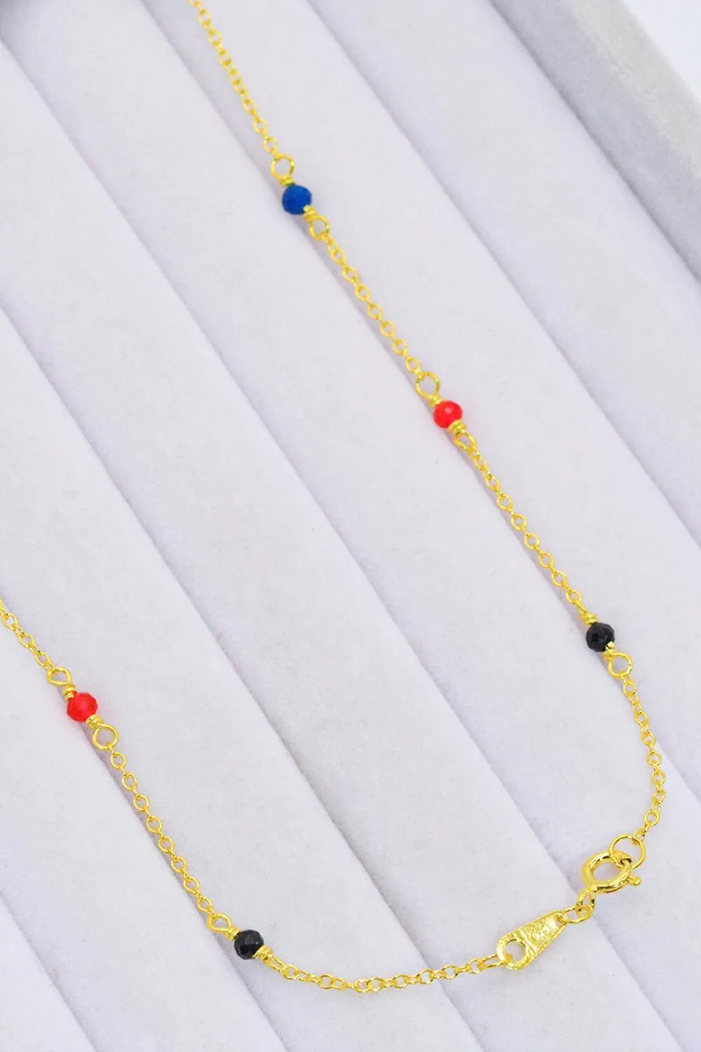 Hazel Blues® | 18K Gold-Plated Multicolored Bead Necklace