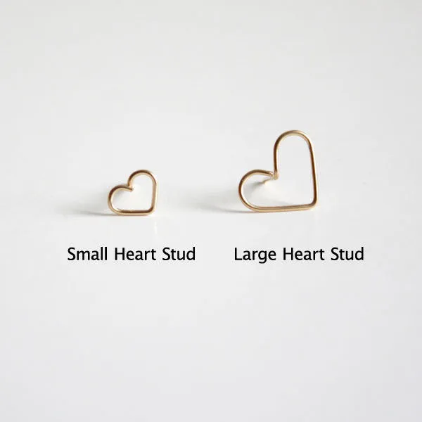 Heart Stud Earrings - Large