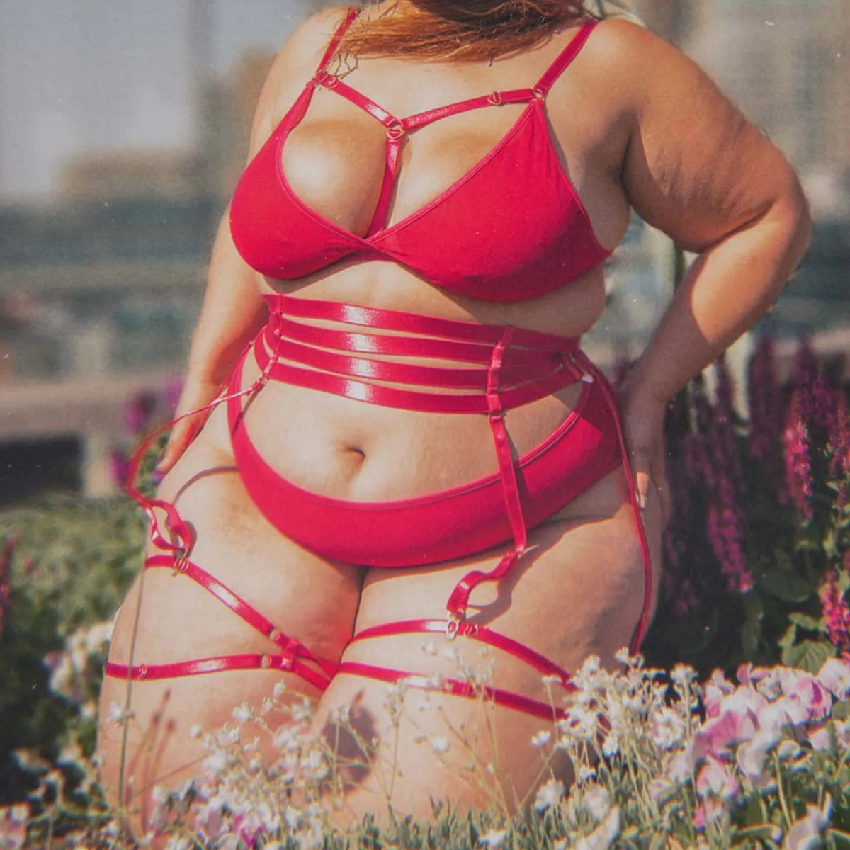 Hearts of Venus Strappy Bralette in Hot Pink