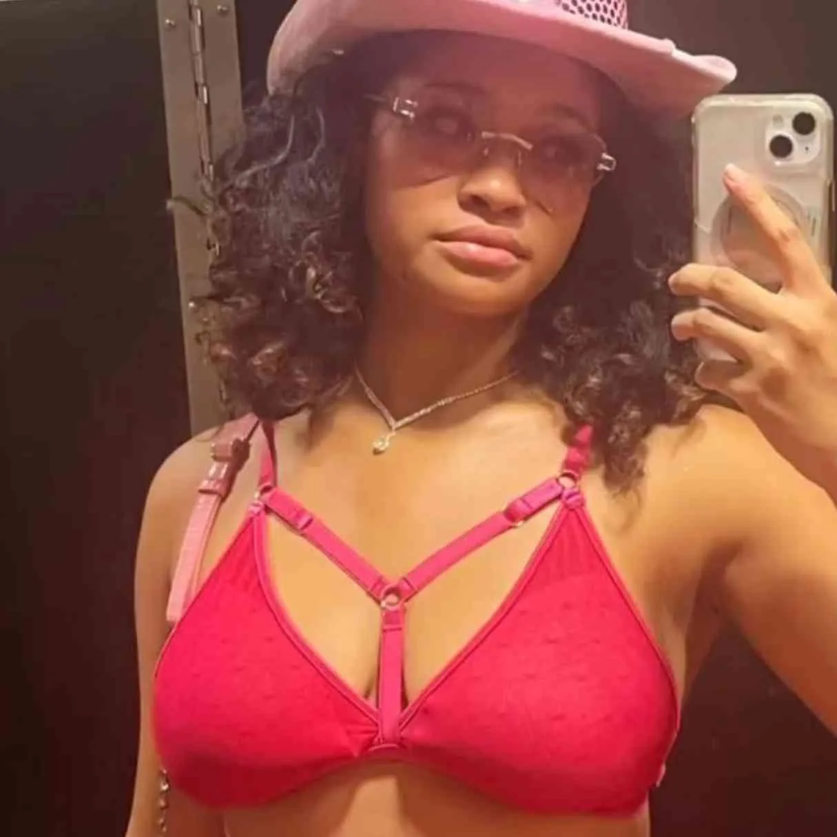 Hearts of Venus Strappy Bralette in Hot Pink