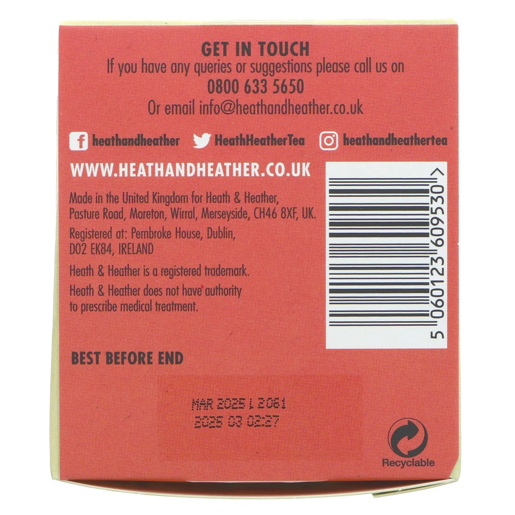 Heath And Heather | Raspberry Leaf - string, tag and envelope | 20 bags