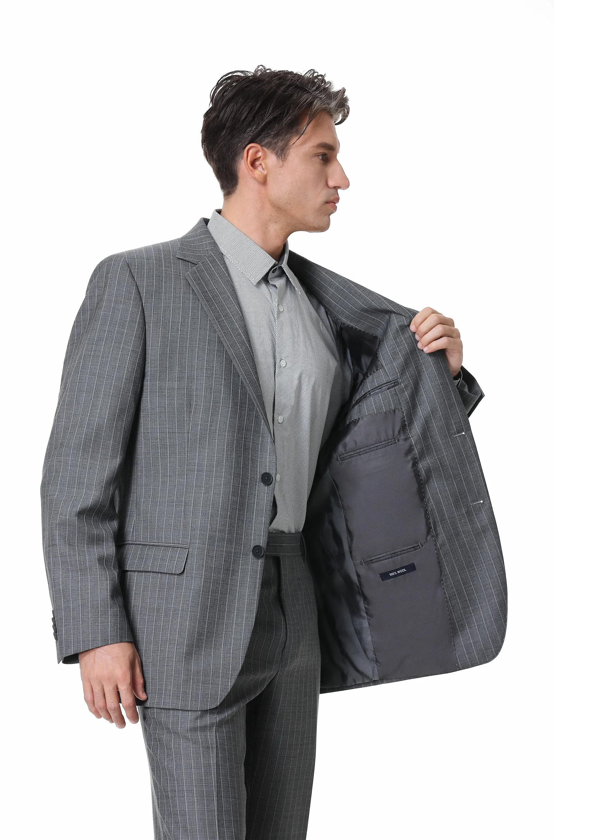 Hechter Paris Striped Modern Fit Suit