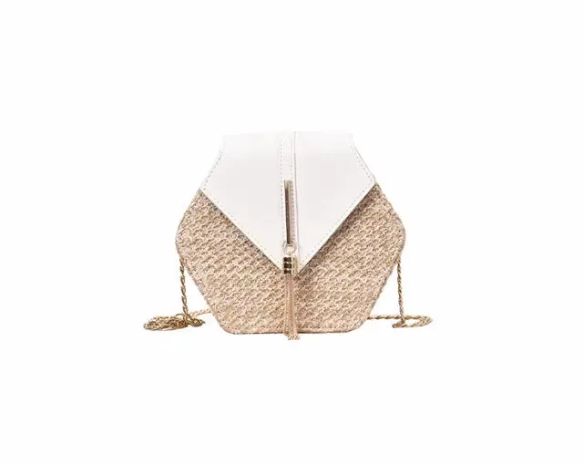 Hexagon Mulit Style Straw leather Handbag Women Summer Rattan Bag Handmade Woven Beach Circle Bohemia Shoulder Bag