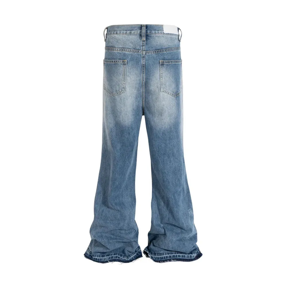 High Street Washed Knife Cut Hole Jeans