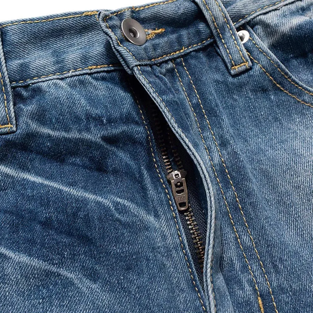High Street Washed Knife Cut Hole Jeans