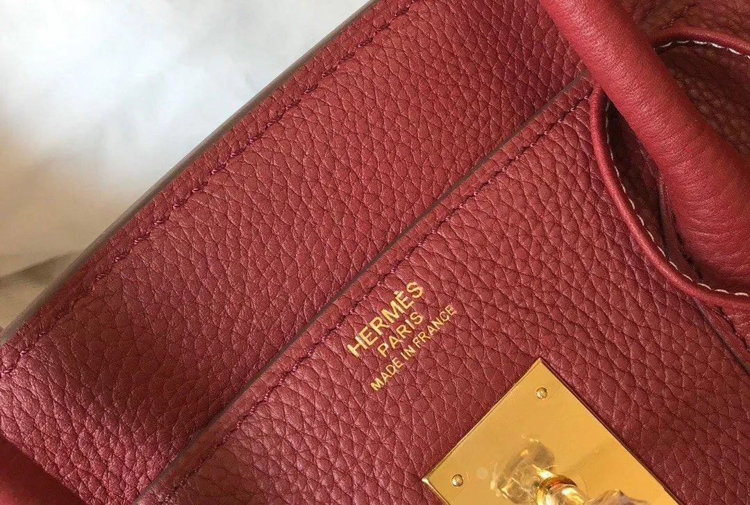 HM Birkin Garnet Red Clemence With Gold Hardware Bag For Women, Handbags, Shoulder Bags 30cm/12in