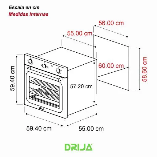 Horno Empotrable Europa 60 Gas Grill