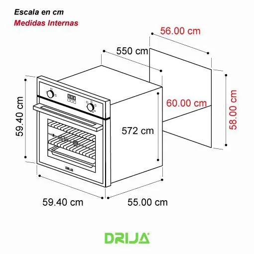 Horno Empotrable Europa 60 Gas