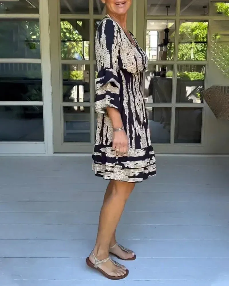 🔥HOT SALE 40% OFF🔥V Neck Three Quarter Sleeve Dress