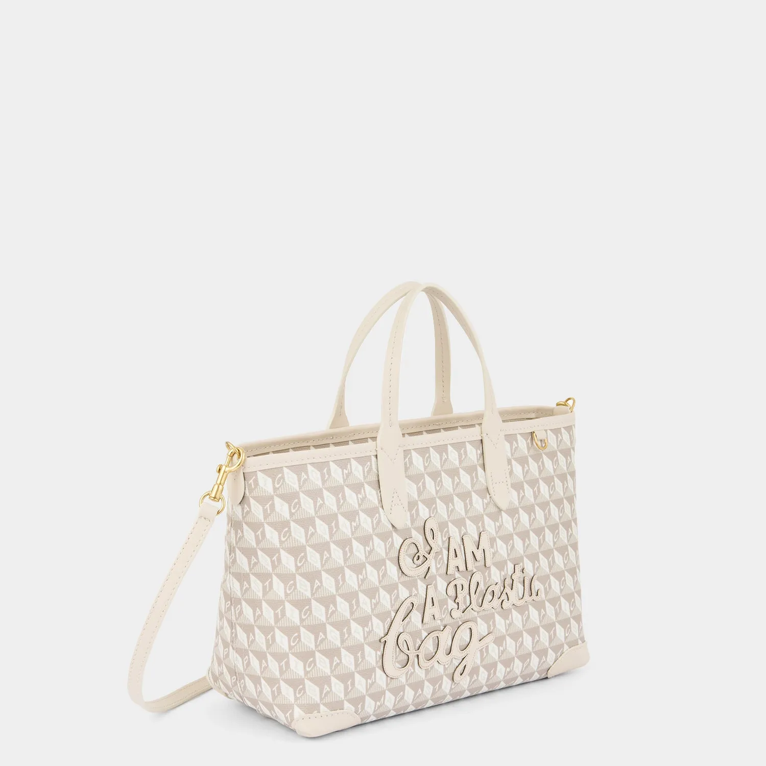I Am A Plastic Bag XS Zipped Motif Cross-body Tote
