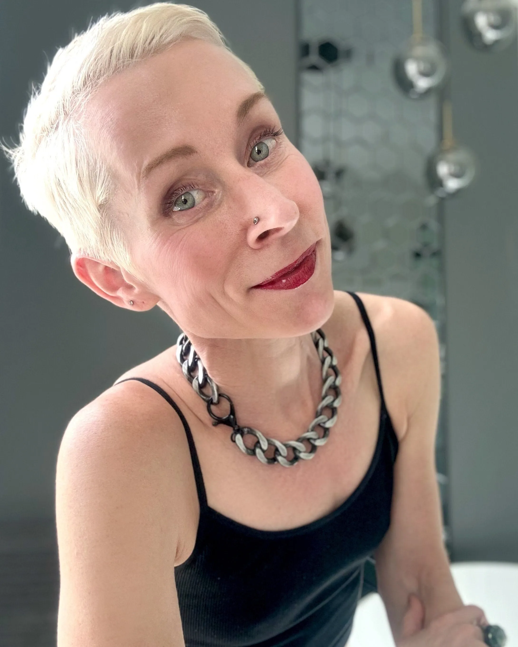 ICON - Thick Chunky Black and Silver Chain Necklace