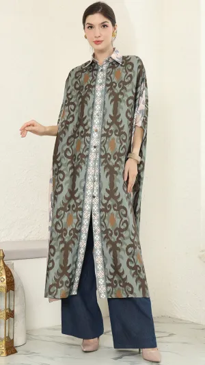 Ikat Button Kaftan