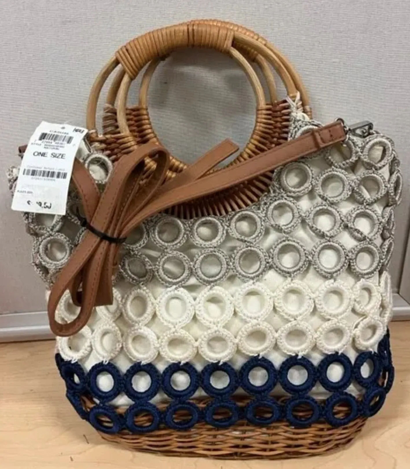 I.N.C. International Concepts Crochet Multi Circles Crossbody Handbag 88367