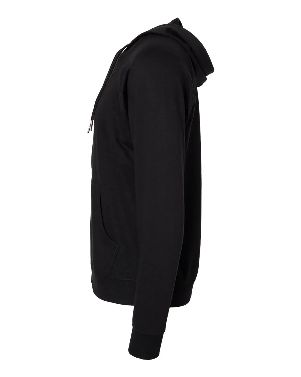 Independent Trading Co. - Icon Unisex Lightweight Loopback Terry Full Zip Hood Black