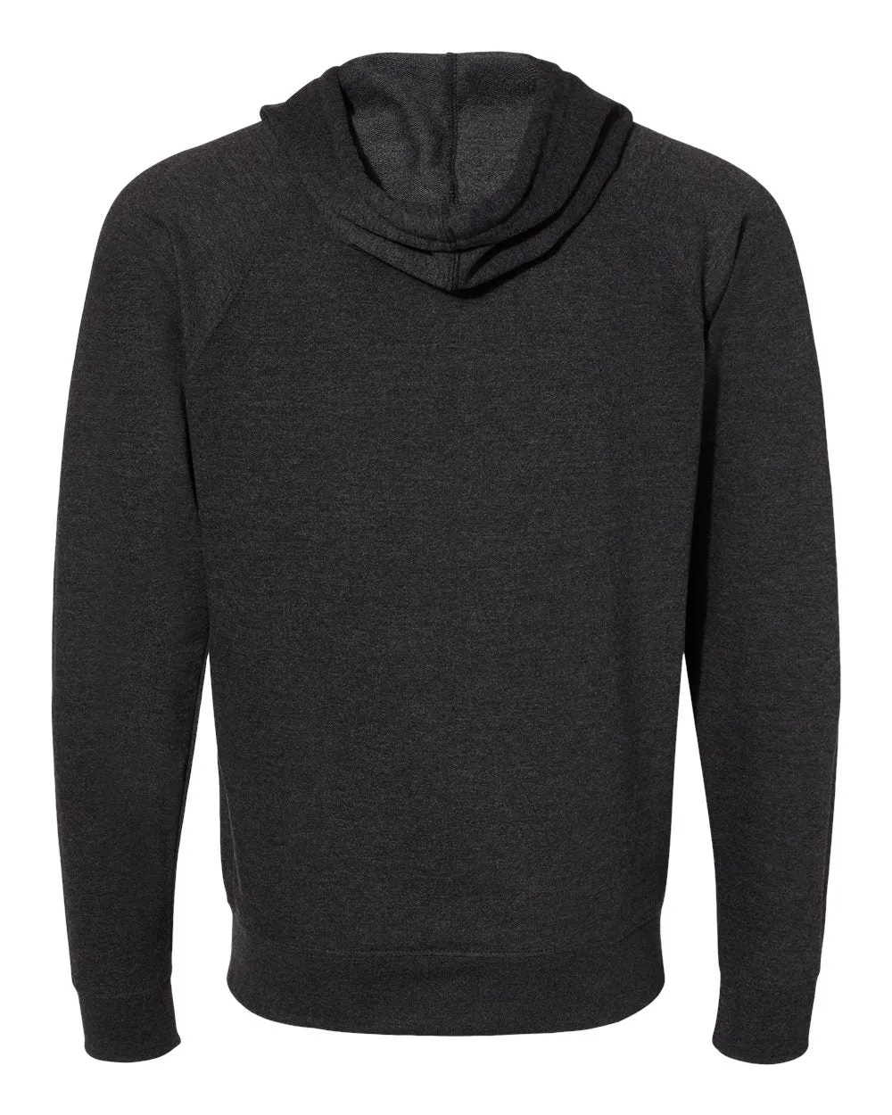 Independent Trading Co. - Icon Unisex Lightweight Loopback Terry Full Zip Hood Charcoal Heather
