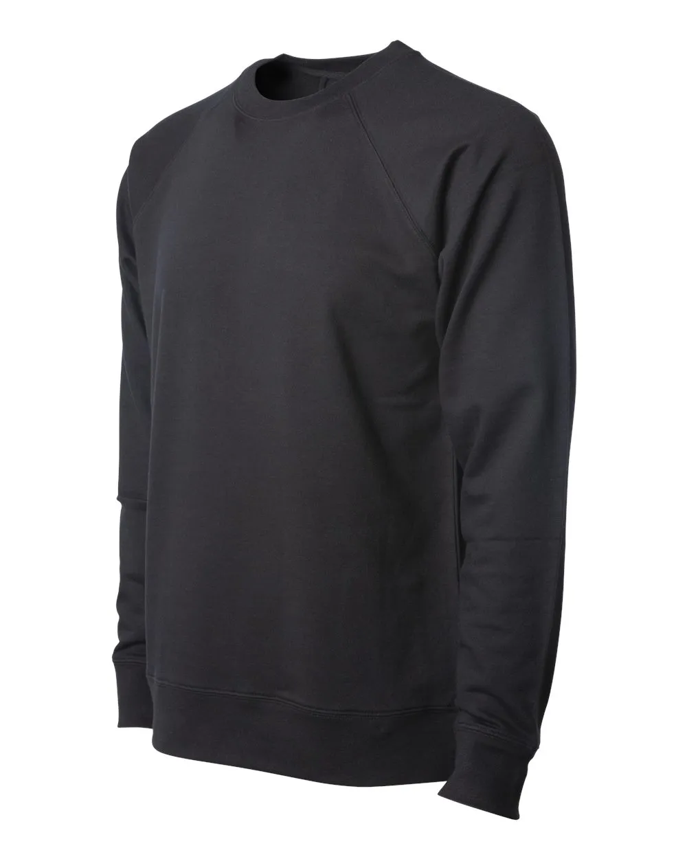 Independent Trading Co. Unisex Lightweight Loopback Terry Crewneck Black