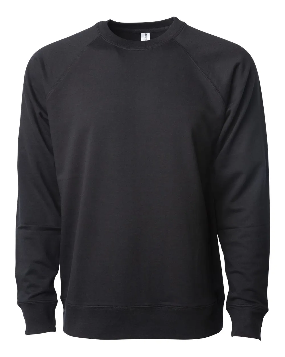 Independent Trading Co. Unisex Lightweight Loopback Terry Crewneck Black