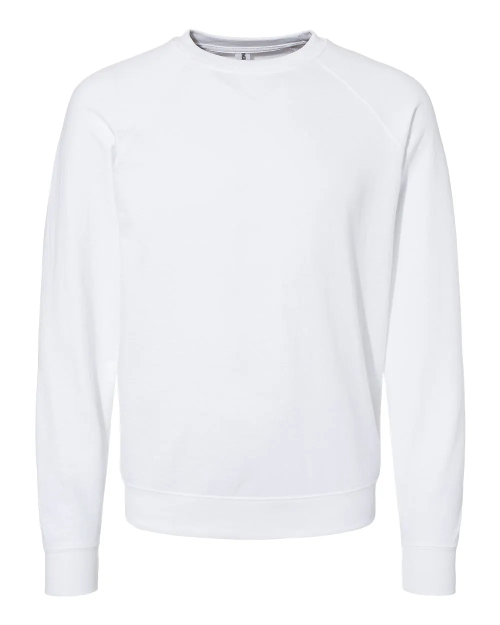 Independent Trading Co. Unisex Lightweight Loopback Terry Crewneck White