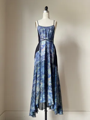indigo floral scorpion slipdress