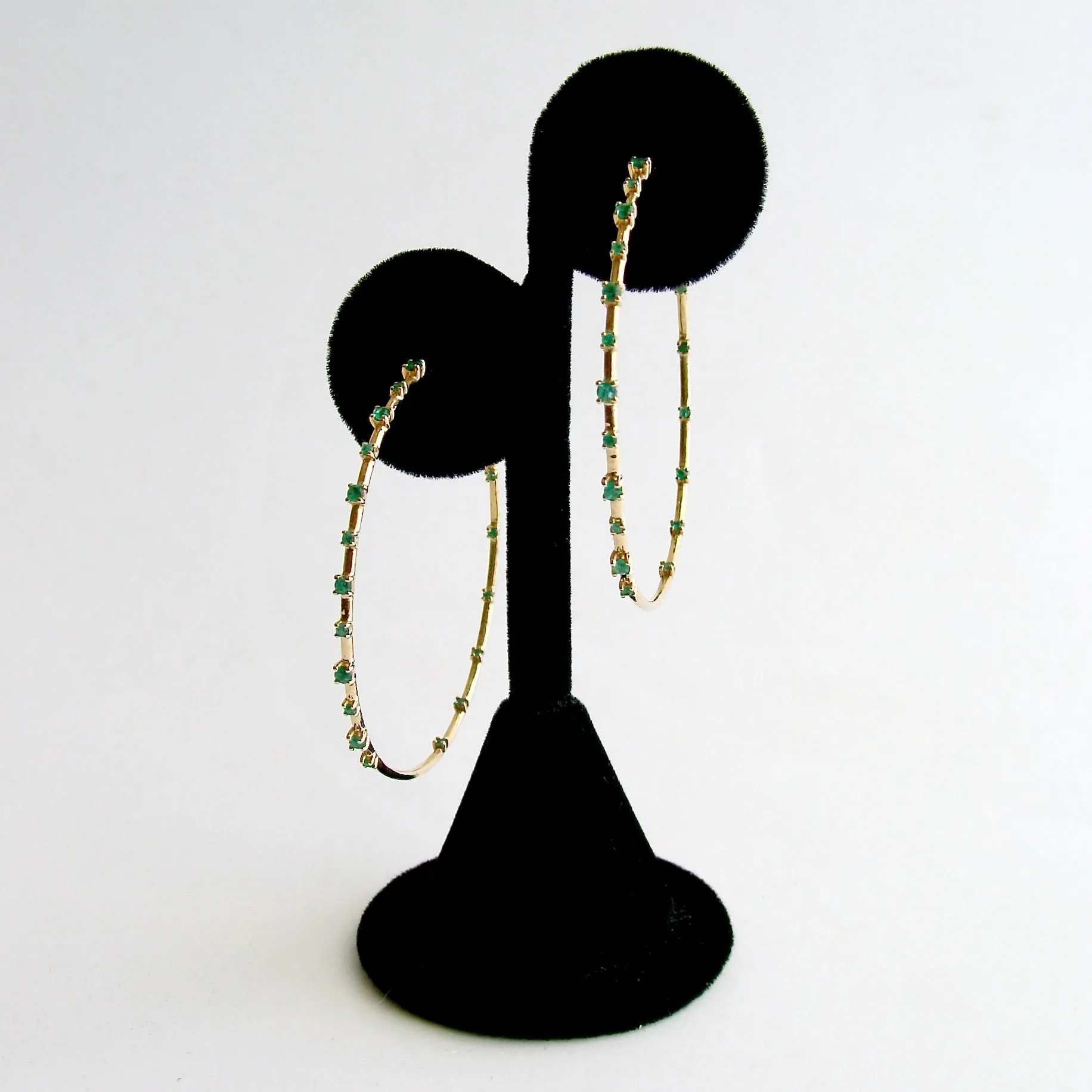 Inside Outside 14K Yellow Gold Emerald Hoop Earrings - Ariana II Emerald Earring