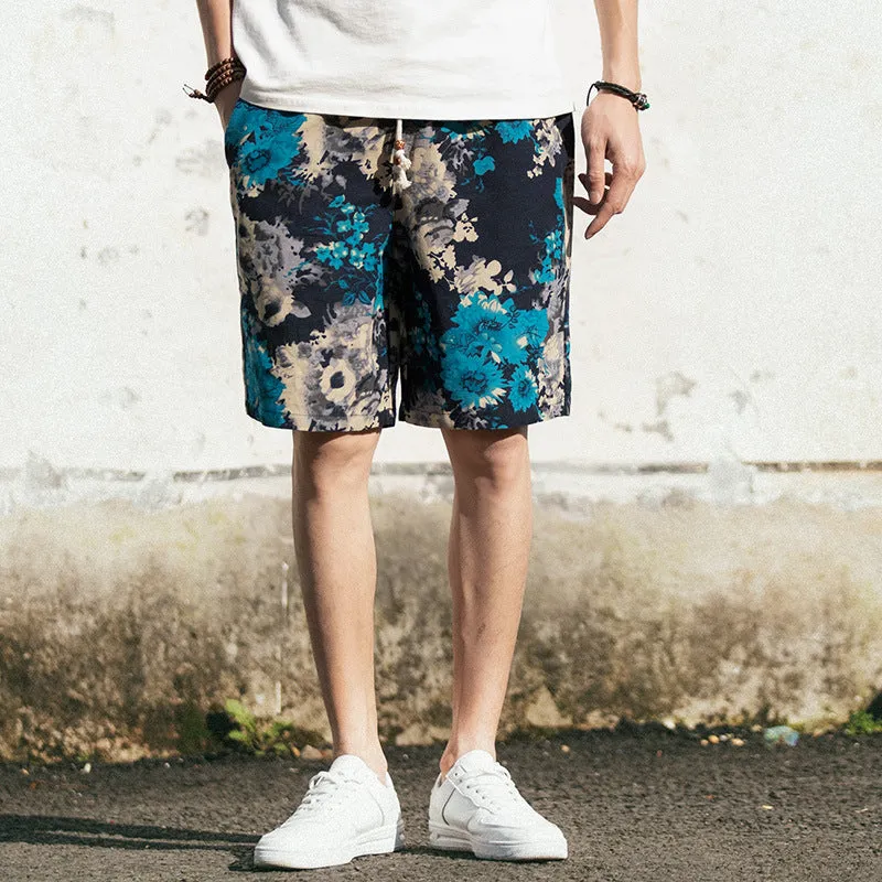 INSTOCK-Summer ethnic style linen shorts