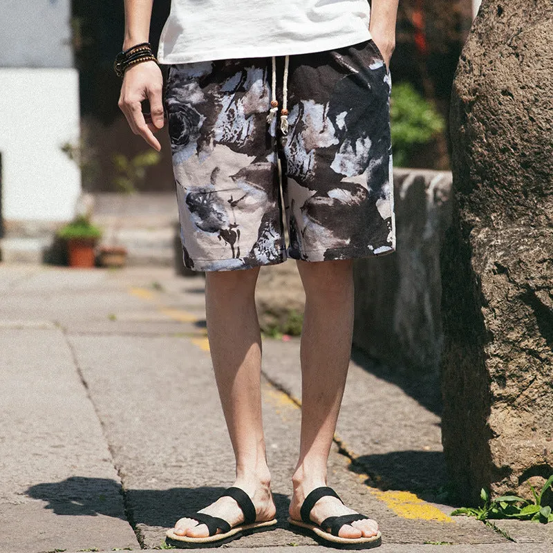 INSTOCK-Summer ethnic style linen shorts