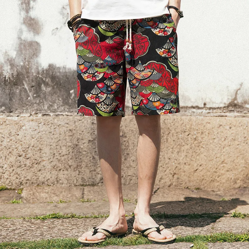 INSTOCK-Summer ethnic style linen shorts