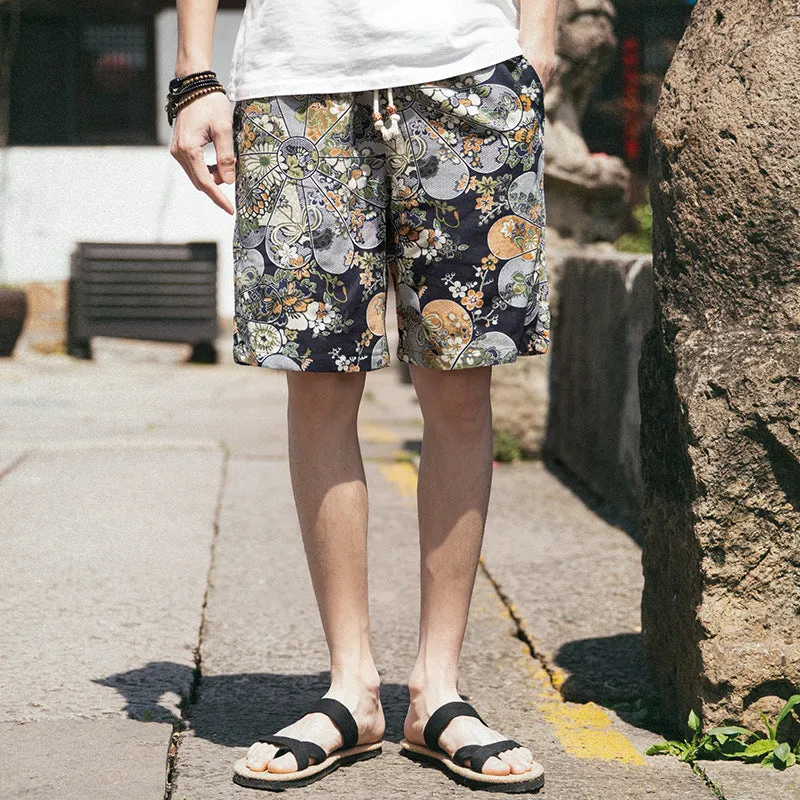 INSTOCK-Summer ethnic style linen shorts