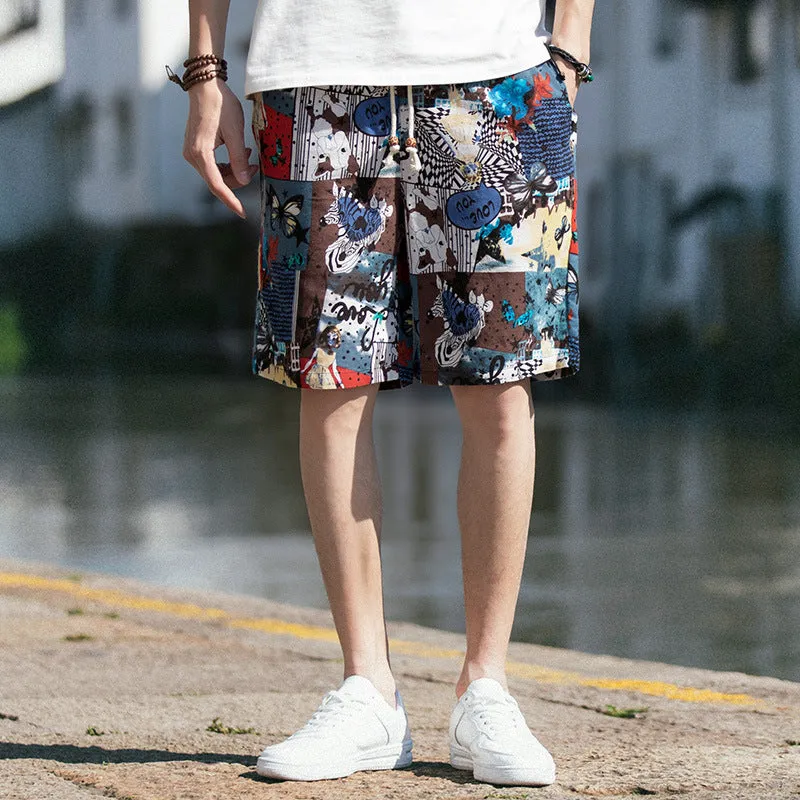 INSTOCK-Summer ethnic style linen shorts