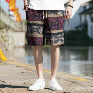 INSTOCK-Summer ethnic style linen shorts
