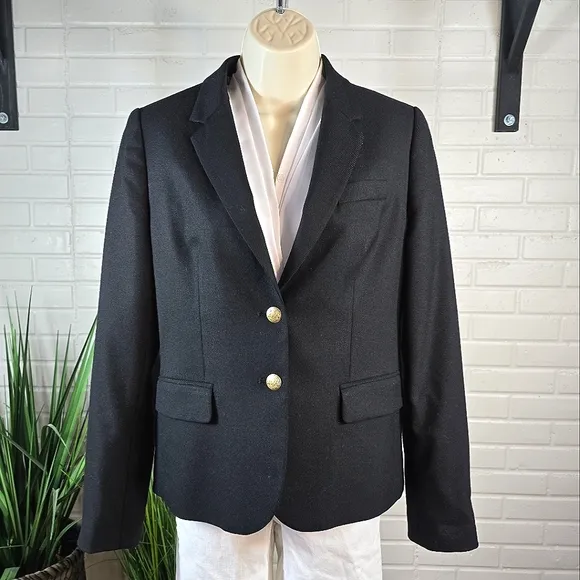 J. Crew Womens School Boy Blazer in Black Size 8