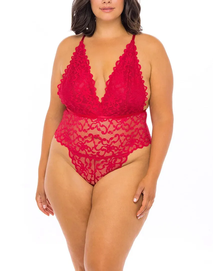 Jeana Lace Teddy In Red - Oh La La Cheri
