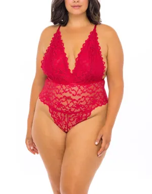 Jeana Lace Teddy In Red - Oh La La Cheri