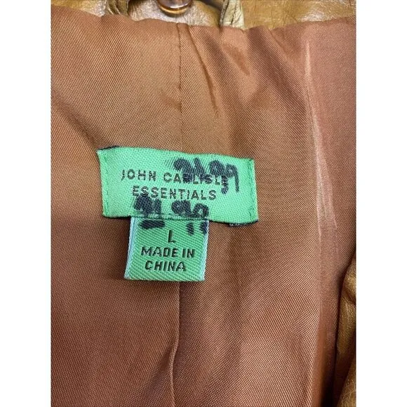 John Carlisle Trench Jacket Size L Women's Brown Suede Soft Leather Blazer