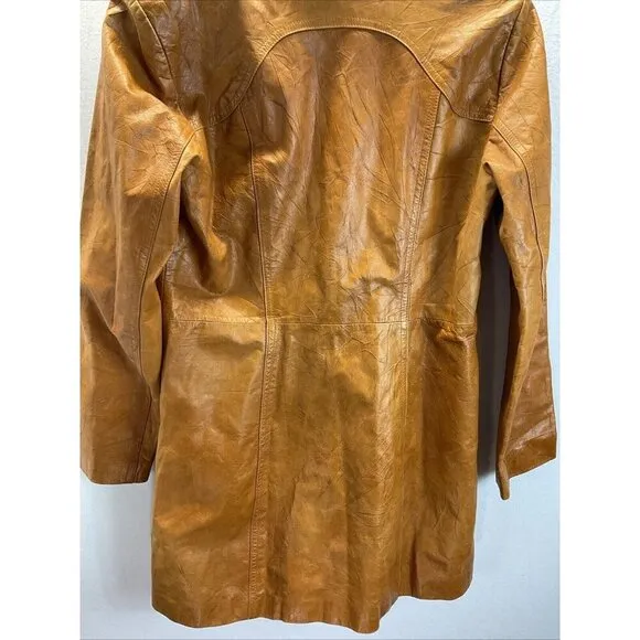 John Carlisle Trench Jacket Size L Women's Brown Suede Soft Leather Blazer