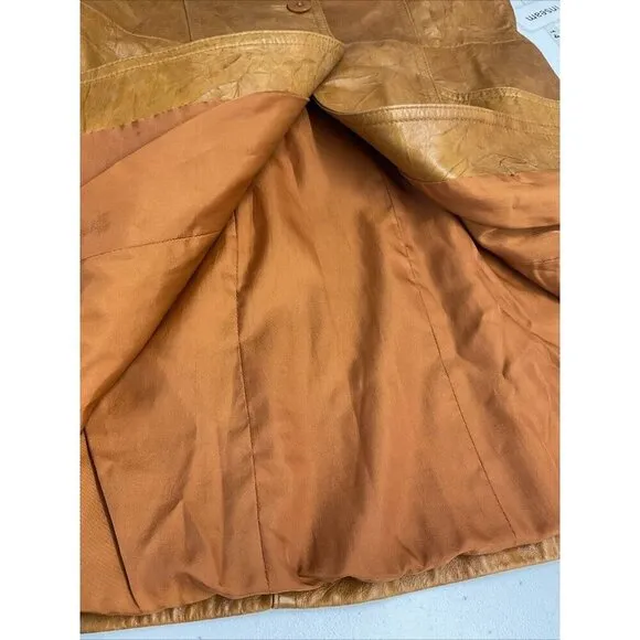 John Carlisle Trench Jacket Size L Women's Brown Suede Soft Leather Blazer