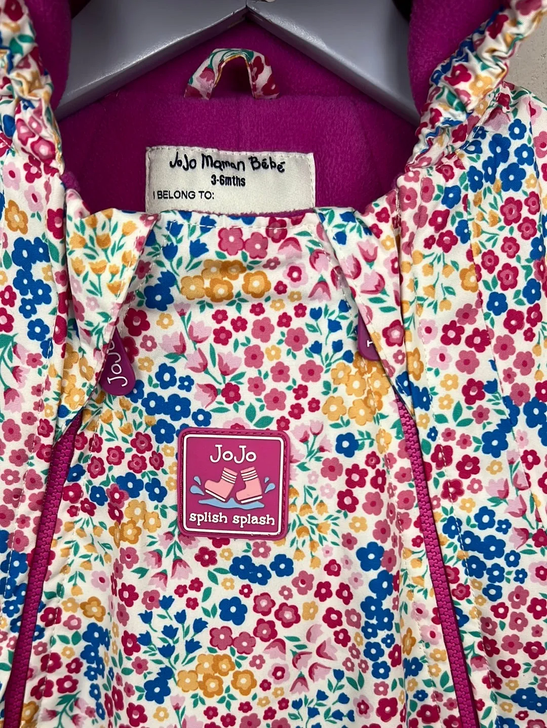 Jojo Maman Bebe floral waterproof snowsuit 3-6m