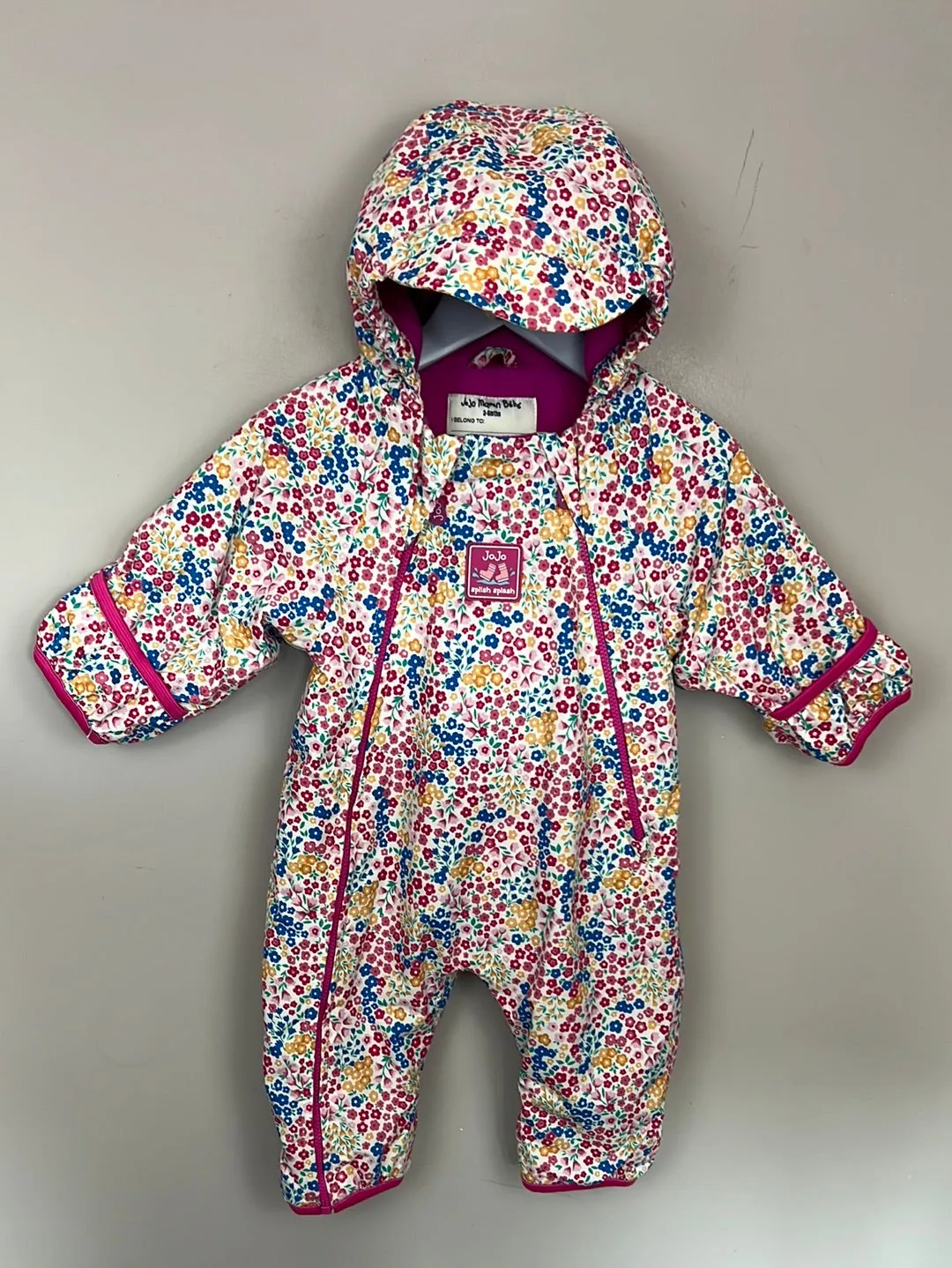 Jojo Maman Bebe floral waterproof snowsuit 3-6m