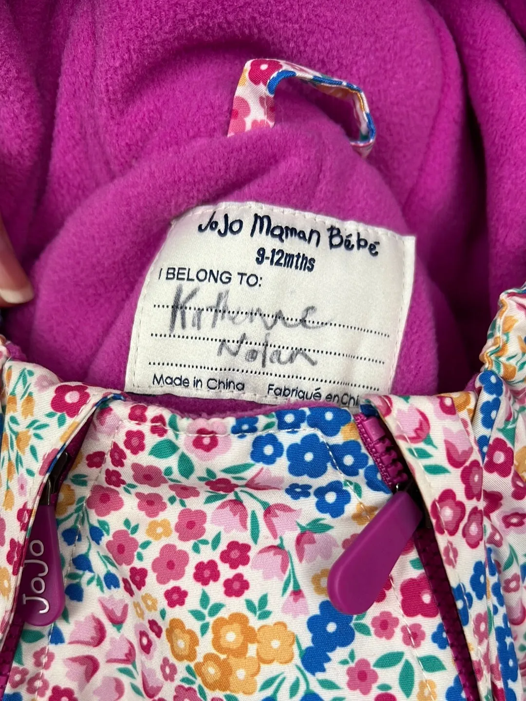 Jojo Maman Bebe floral waterproof snowsuit 3-6m