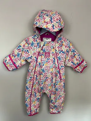 Jojo Maman Bebe floral waterproof snowsuit 3-6m