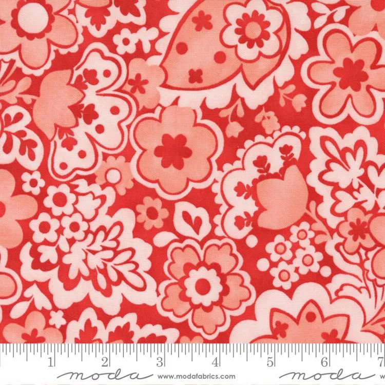 Jolie by Moda Fabrics MOD FLOWER/RUBY