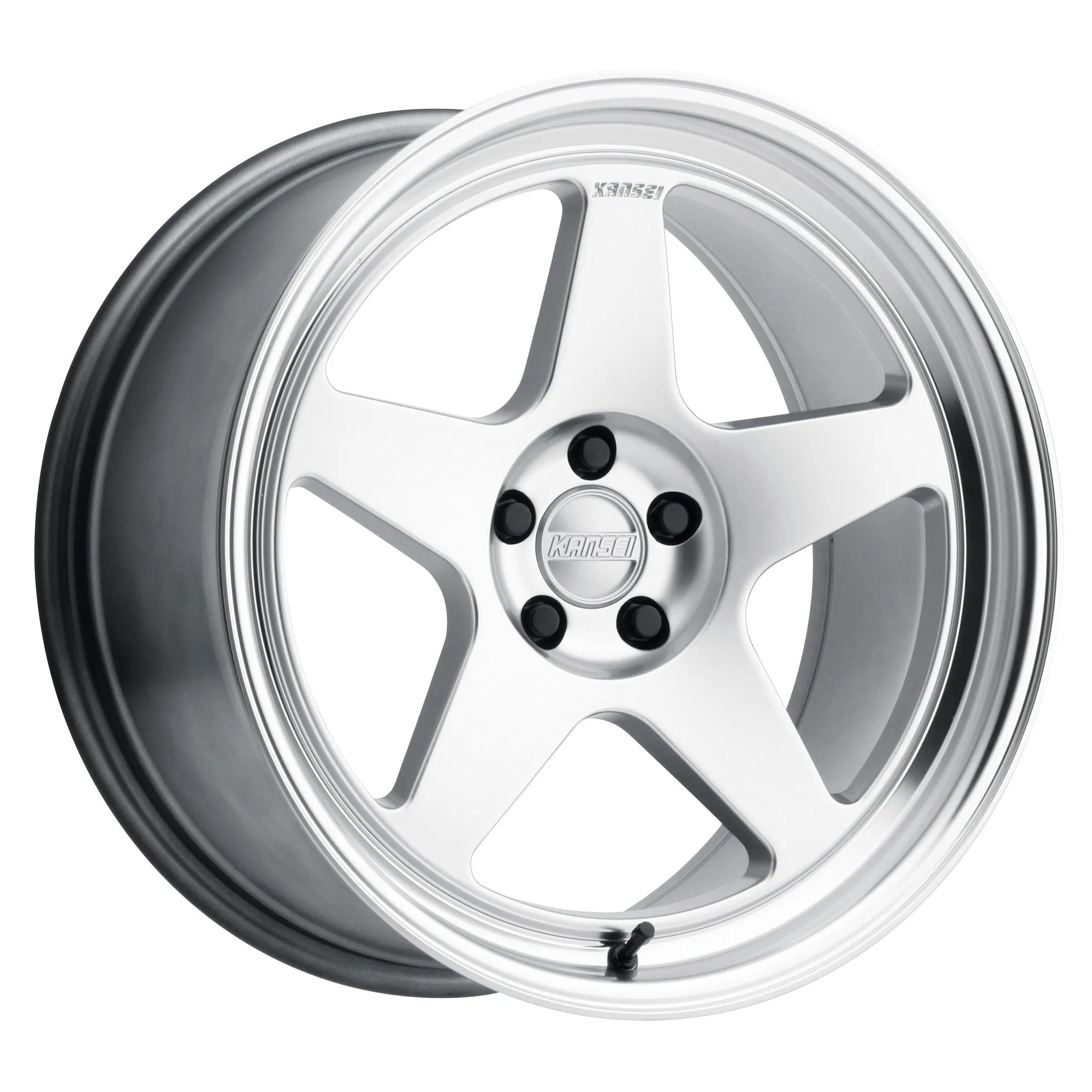 Kansei Wheels K12H KNP 18x9 5X114.3 HYPER SILVER MACHINED LIP  12mm offset
